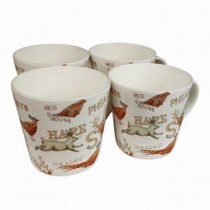 Mug FINE BONE CHINA Gamekeeper Design x4 Conical  D