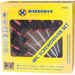 9 Piece Slotted and Pozi Screwdriver Set