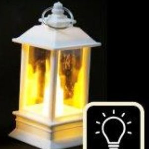 4 x 19cm Decorative White LED Lantern