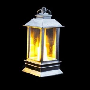 4 x 19cm Silver LED Decorative Lantern