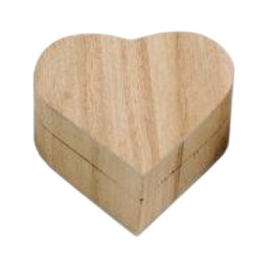 Small Heart Hinged Wooden Ornamental Storage Box