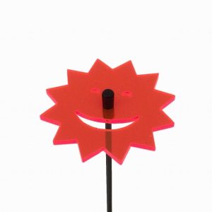 Suncatcher Fluorescent Red Laughing Sun Garden Stake 6x6x25cm