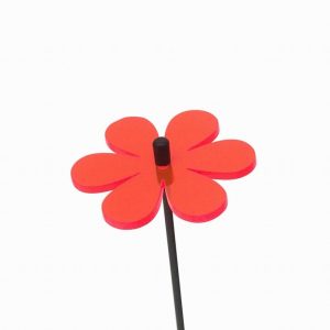 Suncatcher Fluorescent Red Daisy Garden Stake 6x6x25cm
