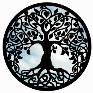 Suncatcher 33cm Black Tree of Life Acrylic Garden Mirror