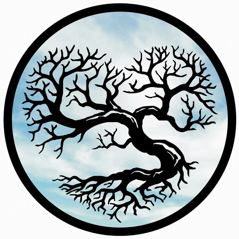 Suncatcher 42cm Heart Tree Motif Black Acrylic Garden Mirror