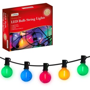 8m 25 Lampholder Multicolour LED Festoon Light Set
