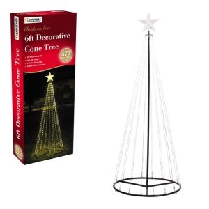 6ft 573 LED Warm White Christmas Cone Light Tree