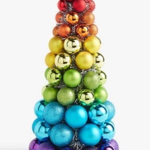 Rainbow Mini Bauble Multi Colour Tablw Christmas Tree
