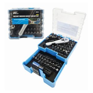 58 Piece Ratchet Wrench Socket and Bit Set
