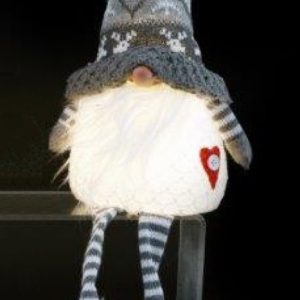 53cm Grey Christmas Santa LED Gnome