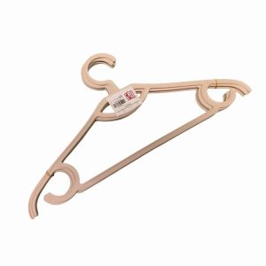 5 x Warrior 53.5cm Beige Plastic Coathanger with Hanging Loops