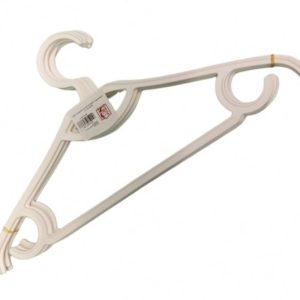 5 x Warrior 53.5cm White Plastic Coathanger with Hanging Loops