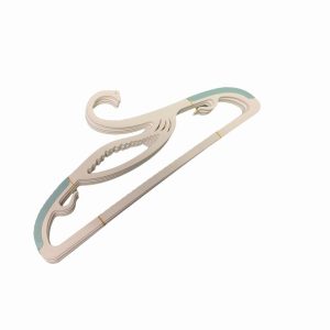5 x 53.5cm White Antislip Plastic Coat Hanger with Hang Loops