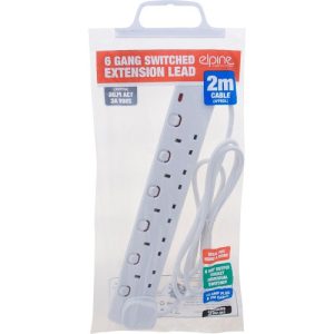2m 6 Gang Switched Extension Lead