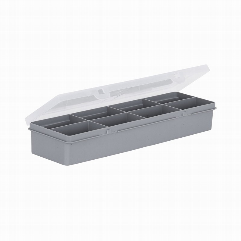 Wham Grey and Clear 30cm 8 Division Organiser Box