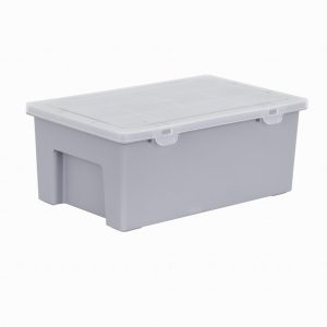 Wham 38cm Grey & Clear 19 Division Organiser Box & Hinged Lid