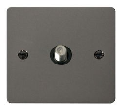 SATELLITE SOCKET 1GANG BLACK NICKEL