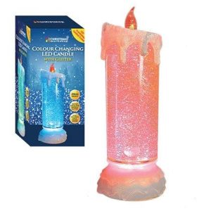 Christmas LED Col.Changing Flickering Water Candle 24cm