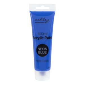 100ml Waterproof Quick Drying Neon Blue Acrylic Paint Tube