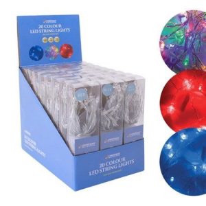 Christmas Lights 20 LED Coloured Timer 3xAA Req.