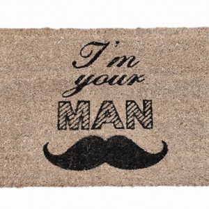 Coir Novelty Mat with 'I'm Your Man' Motif