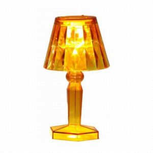 Decorative LED Lantern Amber Shade 6.5x12cm