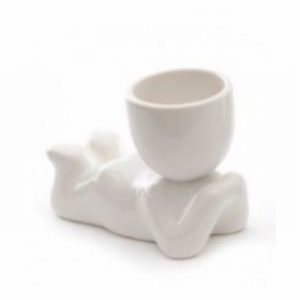 Planter Ceramic White Man Laying