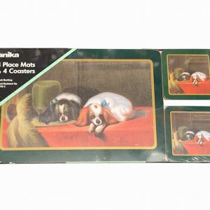 Placemat & Coasters   8Pce. Dog Design Cork Backed