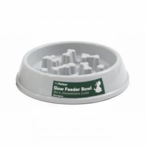 Pet Bowl 23cm Slow Feeder Plastic Grey