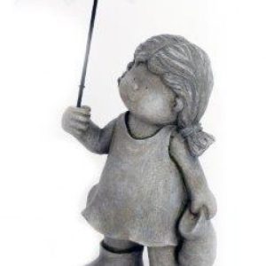 Ornamental Girl Sitting with Umbrella 28.5cm