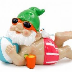 Ornamental Gnome 18.5cm Sunbathing Green Hat