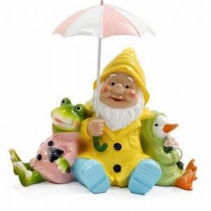 Ornamental Gnome Frog & Duck 26.5cm Yellow