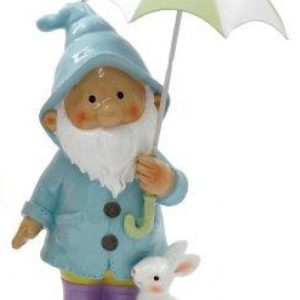 Ornamental Gnome33.5cm Holding Umbrella Blue
