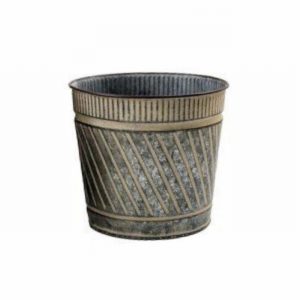 Planter Set x3 Metal Design 20cm Small