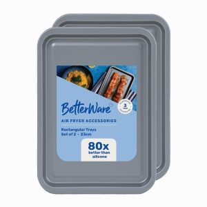 Air Fry BETTERWARE 23cm Rect. Tray x2 Non Stick