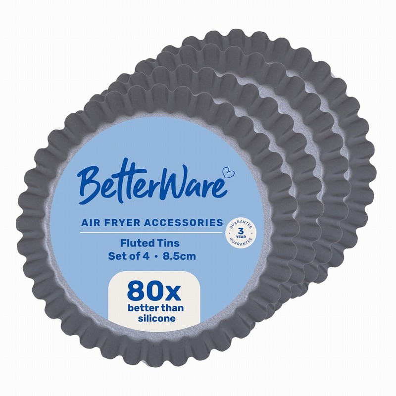 Air Fry BETTERWARE Round Fluted x4 Non Stick
