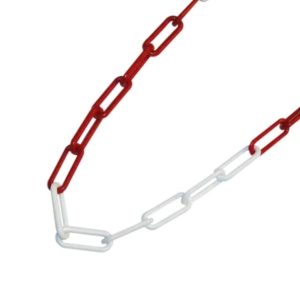 Chain Plastic Red & White 6x50mm per 30m Coil