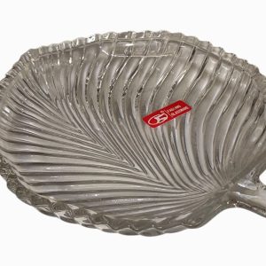Dish Leaf Design 20cm Glass