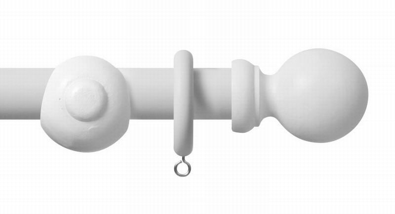 Curtain Pole RENAISSANCE Ball End 28mmx120cm Wood White