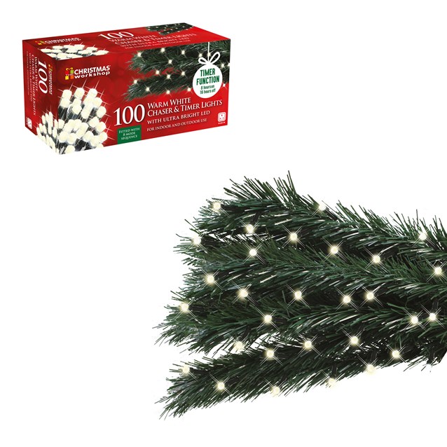 Christmas Lights 100 LED Warm White Chaser