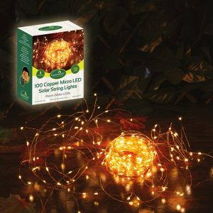 Christmas Lights  100 LED Micro Warm White Copper Solar