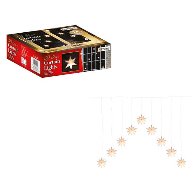 Christmas Lights 3D LED Curtain V Shape Warm White