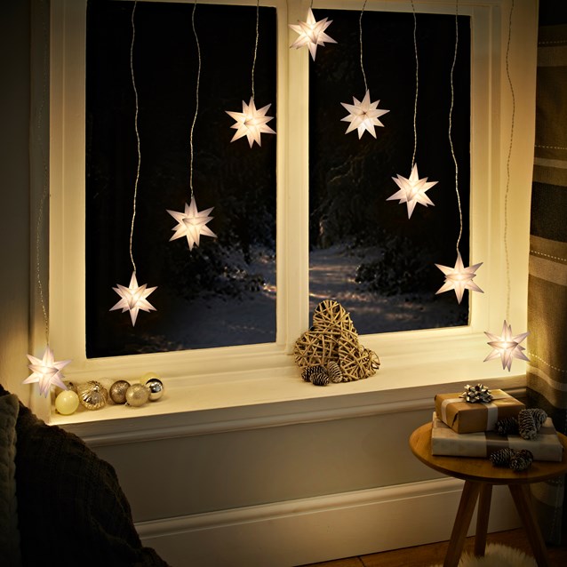 Christmas Lights 3D LED Curtain V Shape Warm White - Image 2