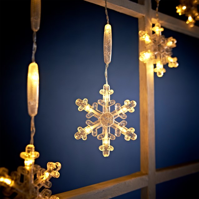 Christmas Lights LED Curtain Inverted V Shape Snowflake - Image 3