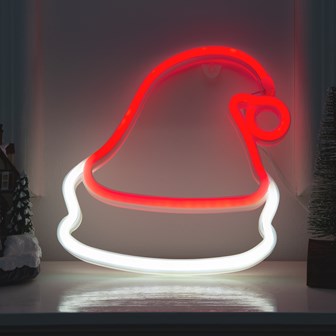 Christmas Santa Hat LED Neon Sign Light - Image 2