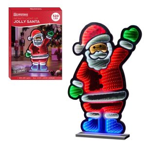 Christmas Santa 60cm LED Infinity Mirror Light