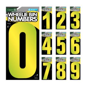 Numeral No.6 S/A High Visibilty Yellow 175mm for W/Bins+