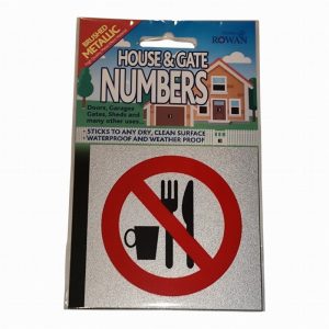 Sign Self Ad. xmm NO FOOD OR DRINK (Symbol)