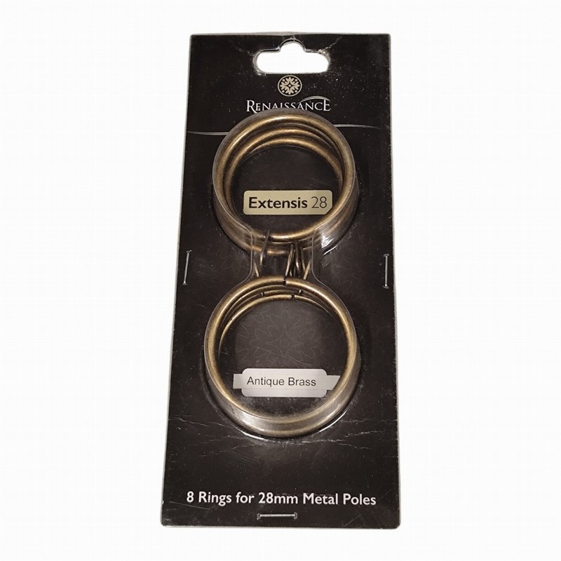 Curtain Pole Rings RENAISSANCE Ant. Brass x8