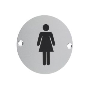 Sign Aluminium 76mm Dia. Female Sex Symbol